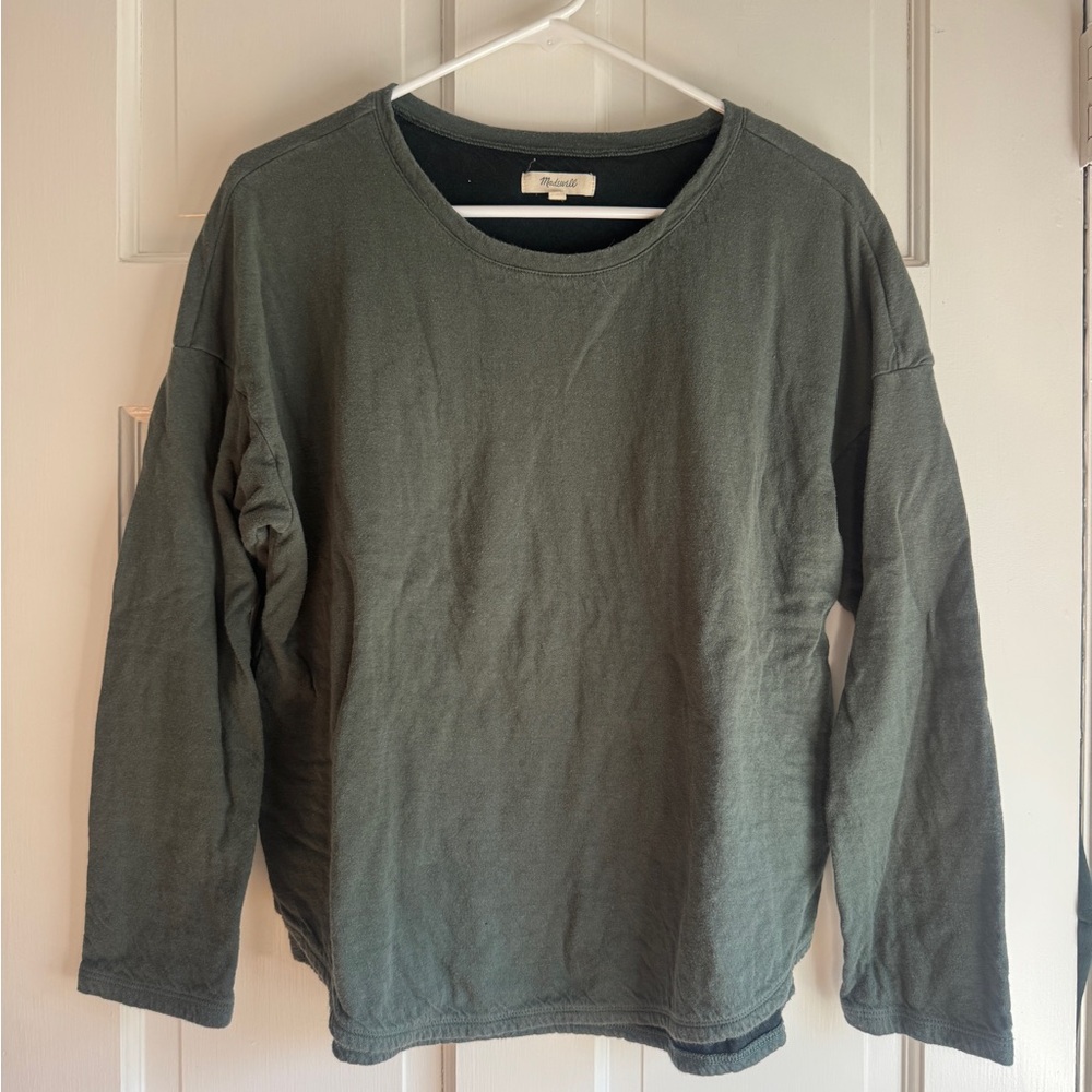 Madewell Green Long Sleeve Crewneck Tee Medium